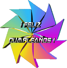 Messages Spanish Feliz Cumpleaños Abstracto - Geométrico Transparent Background 016 