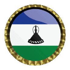 Drapeaux Afrique Lesotho Rond - Anneaux 