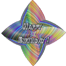 Messagi Inglese Happy Birthday Abstract - Geometric 018 