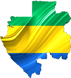 Banderas África Gabón Mapa 