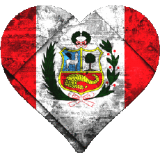 Bandiere America Perù Cuore 