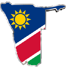 Fahnen Afrika Namibia Karte 