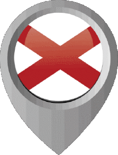 Flags America U.S.A - States Alabama Location Pin 