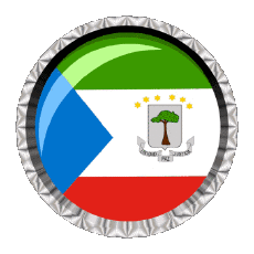 Bandiere Africa Guinea Equatoriale Rotondo - Anelli 