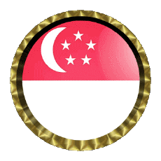 Drapeaux Asie Singapour Rond - Anneaux 