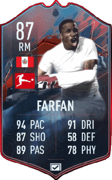 Videospiele F I F A - Karten Spieler Peru Jefferson Farfán 