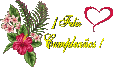 Nachrichten Spanisch Feliz Cumpleaños Floral Transparenter Hintergrund 007 