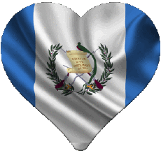 Drapeaux Amériques Guatemala Coeur 