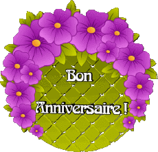 Messages Français Bon Anniversaire Floral Fond Transparent 019 