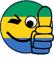 Fahnen Afrika Gabun Smiley - OK 