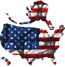 Drapeaux Amériques U.S.A - National carte 