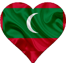 Bandiere Asia Maldive Cuore 
