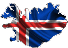 Flags Europe Iceland Map 