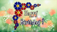 Messagi Inglese Happy Birthday Floral Sfondo animato 004 