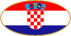 Drapeaux Europe Croatie Ovale 