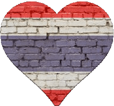 Bandiere Asia Thailandia Cuore 