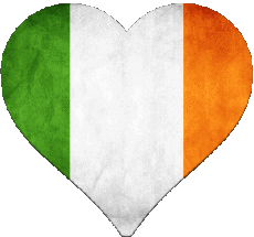 Drapeaux Europe Irlande Coeur 