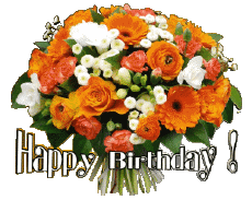 Messages English Happy Birthday Floral Transparent Background 006 