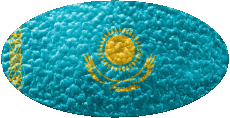 Flags Asia Kazakhstan Oval 