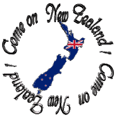 Mensajes Inglés Come on New Zealand Map - Flag 