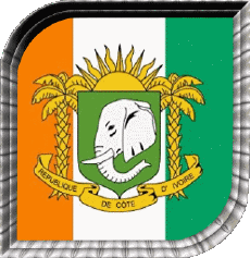 Drapeaux Afrique Côte d Ivoire Carré 