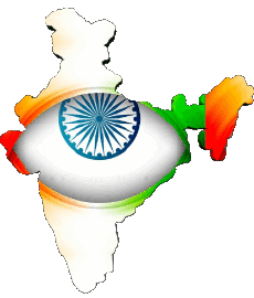 Fahnen Asien Indien Karte 