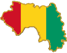 Fahnen Afrika Guinea Karte 