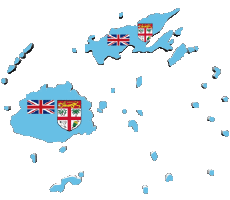 Fahnen Ozeanien Fidschi Karte 