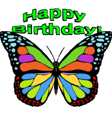 Messages Anglais Happy Birthday Butterflies 002 