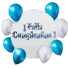 Messagi Spagnolo Feliz Cumpleaños Globos - Confeti 010 