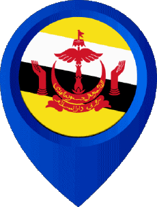 Drapeaux Asie Brunei Epingle de Localisation 