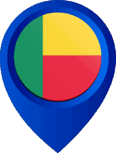 Fahnen Afrika Benin Standort-Pin 
