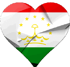 Flags Asia Tajikistan Heart 