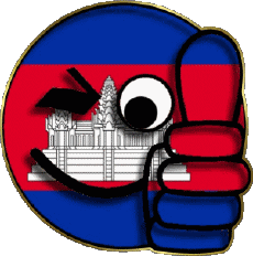 Bandiere Asia Cambogia Faccina - OK 