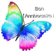 Messagi Francese Bon Anniversaire Papillons Sfondo trasparente 005 