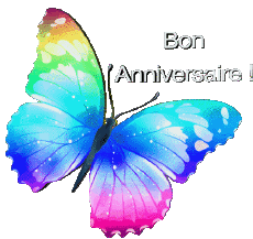 Nachrichten Französisch Bon Anniversaire Papillons 005 