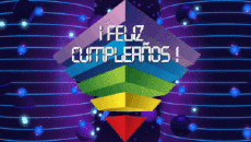 Messagi Spagnolo Feliz Cumpleaños Abstracto - Geométrico Sfondo animato 003 