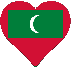 Drapeaux Asie Maldives Coeur 