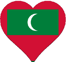 Flags Asia Maldives Heart 