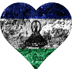 Fahnen Afrika Lesotho Herz 