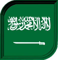 Bandiere Asia Arabia Saudita Quadrato 