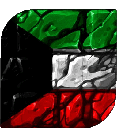Drapeaux Asie Koweït Carré 