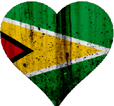 Fahnen Amerika Guyana Herz 