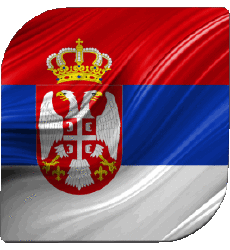 Flags Europe Serbia Square 