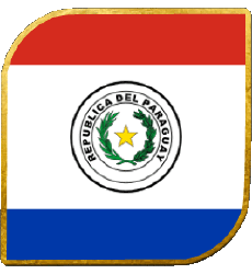 Drapeaux Amériques Paraguay Carré 