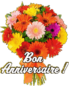Nachrichten Französisch Bon Anniversaire Floral 003 