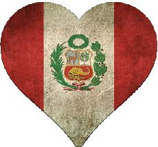 Bandiere America Perù Cuore 