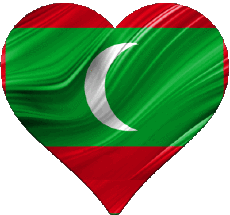 Drapeaux Asie Maldives Coeur 