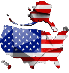 Drapeaux Amériques U.S.A - National carte 