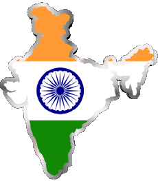 Banderas Asia India Mapa 